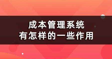 會(huì)計(jì)實(shí)操學(xué)習(xí)中的成本管理系統(tǒng)有怎樣的作用