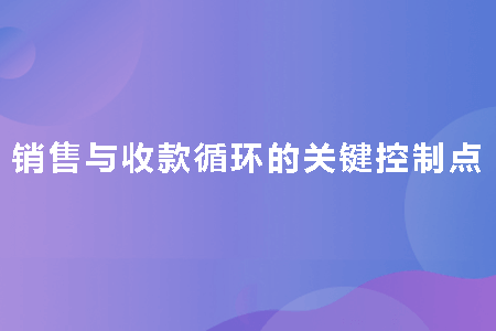 會(huì)計(jì)實(shí)操學(xué)習(xí)中的銷(xiāo)售與收款循環(huán)的關(guān)鍵控制點(diǎn)是什么